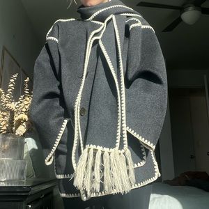 Toteme look alike scarf wool coat